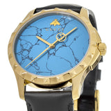 Gucci G Timeless Turquoise Blue Dial Black Leather Strap Watch For Men - YA126462 Buy Now By Gucci
