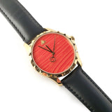 Gucci G Timeless Coral Red Dial Black Leather Strap Watch For Men - YA126464 Buy Now By Gucci