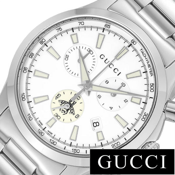Gucci G Timeless Chronograph White Dial Silver Steel Strap Watch For Men - YA126472 Buy Now By Gucci