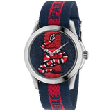 Gucci Le Marche Des Merveilles Blue Red Dial Blue Red Nylon Strap Unisex Watch - YA126493 Buy Now By Gucci