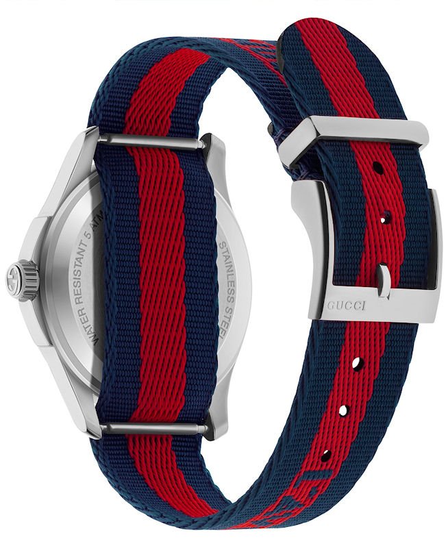 Gucci G Timless Le Marche Des Merveilles Blue & Red Dial Blue & Red Nylon Strap Unisex Watch - YA126495 Buy Now By Gucci