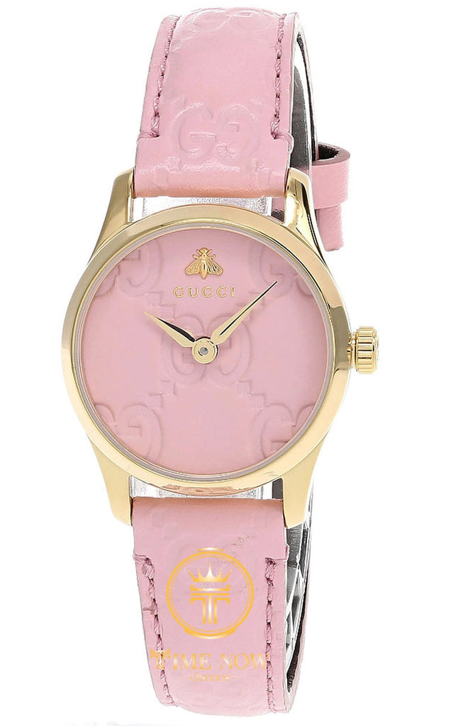 Gucci G Timeless Quartz Pink Dial Pink Leather Strap Watch For Women - YA1265005 Buy Now By Gucci