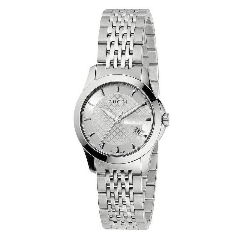 Gucci G Timeless Silver Dial Silver Steel Strap Watch For Women - YA126501 Buy Now By Gucci