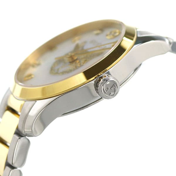 Gucci G Timeless Quartz Mother of Pearl Dial Two Tone Steel Strap Watch For Women - YA1265012 Buy Now By Gucci