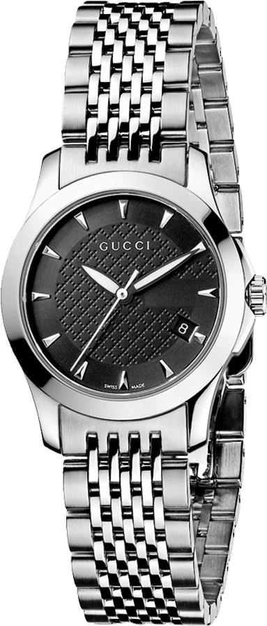 Gucci G Timeless Black Dial Silver Steel Strap Watch For Women - YA126502 Buy Now By Gucci
