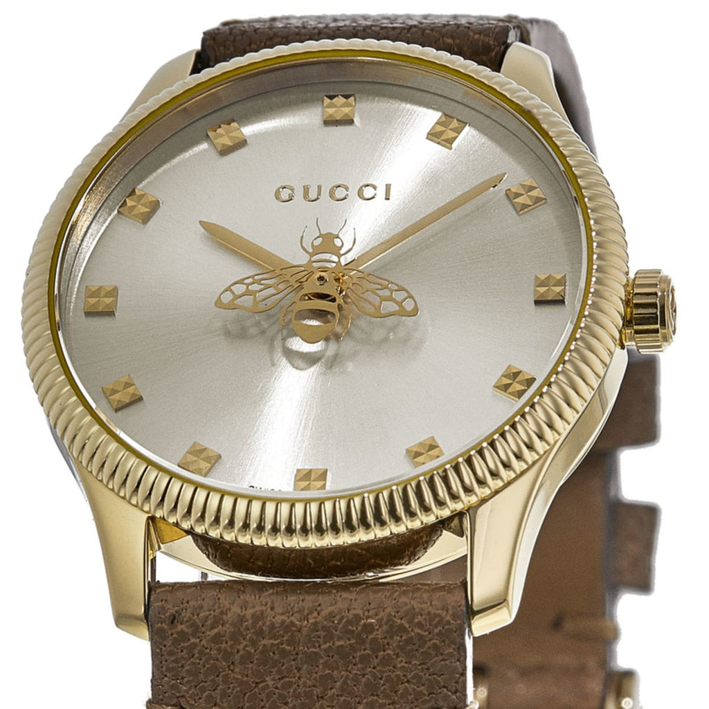 Gucci G Timeless Quartz Silver Dial Brown Leather Strap Watch For Women - YA1265022 Buy Now By Gucci