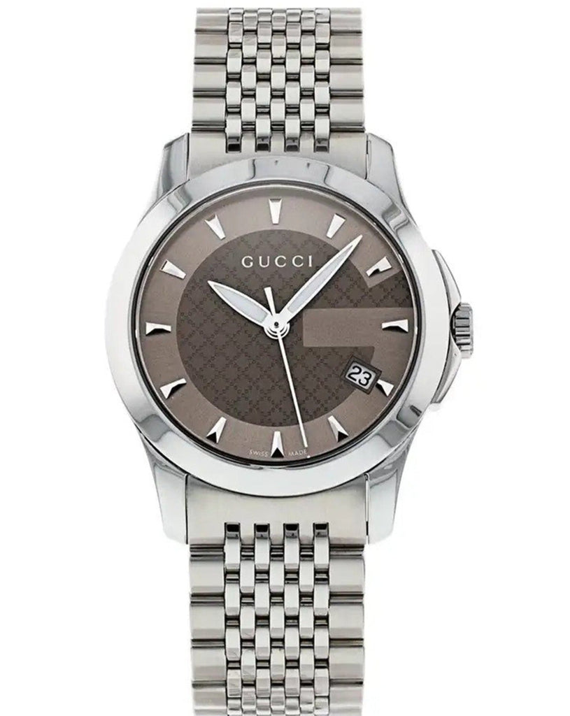 Gucci G Timeless Brown Dial Silver Steel Strap Watch For Women - YA126503 Buy Now By Gucci