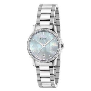 Gucci G Timeless Mother of Pearl Dial Silver Steel Strap Watch For Women - YA126543 Buy Now By Gucci