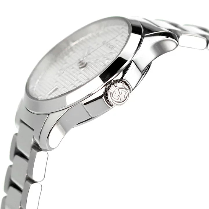Gucci G Timeless Quartz Silver Dial Silver Steel Strap Watch For Women - YA126551 Buy Now By Gucci