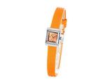 Gucci G-Frame Square Mother of Pearl Orange Dial Orange Leather Strap Watch For Women - YA128532 Buy Now By Gucci