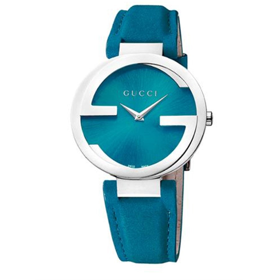 Gucci Interlocking Quartz Blue Dial Blue Leather Strap Watch For Women - YA133315 Buy Now By Gucci
