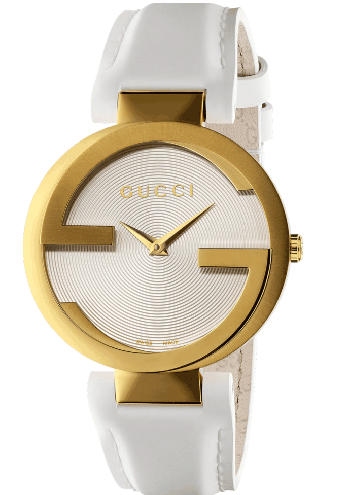 Gucci G Interlocking White Dial White Leather Strap Watch For Women - YA133327 Buy Now By Gucci