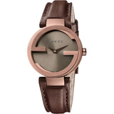 Gucci G Interlocking Brown Dial Brown Leather Strap Watch For Women - YA133504 Buy Now By Gucci
