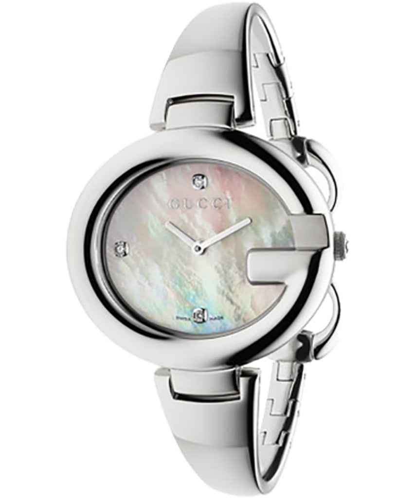 Gucci Guccissima Diamonds Mother of Pearl Dial Silver Steel Strap Watch For Women - YA134303 Buy Now By Gucci