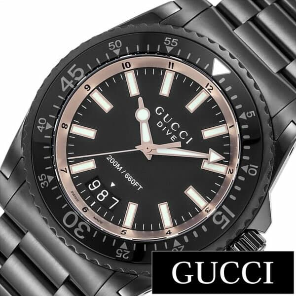 Gucci Dive Quartz Black Dial Black Steel Strap Watch For Men - YA136213 Buy Now By Gucci