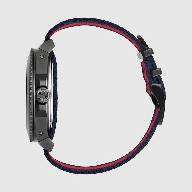 Gucci Dive Tiger Blue and Red Dial Blue Red Blue Nylon Strap Watch For Men - YA136215 Buy Now By Gucci