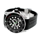 Gucci Dive Quartz Kingsnake Black Dial Black Rubber Strap Watch For Men - YA136217 Buy Now By Gucci