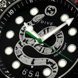 Gucci Dive Quartz Kingsnake Black Dial Black Rubber Strap Watch For Men - YA136217 Buy Now By Gucci