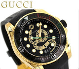 Gucci Dive Quartz Black Dial Black Rubber Strap Watch For Men - YA136219 Buy Now By Gucci