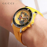 Gucci Dive Tiger Yellow Dial Yellow Rubber Strap Watch For Men - YA136317 Buy Now By Gucci