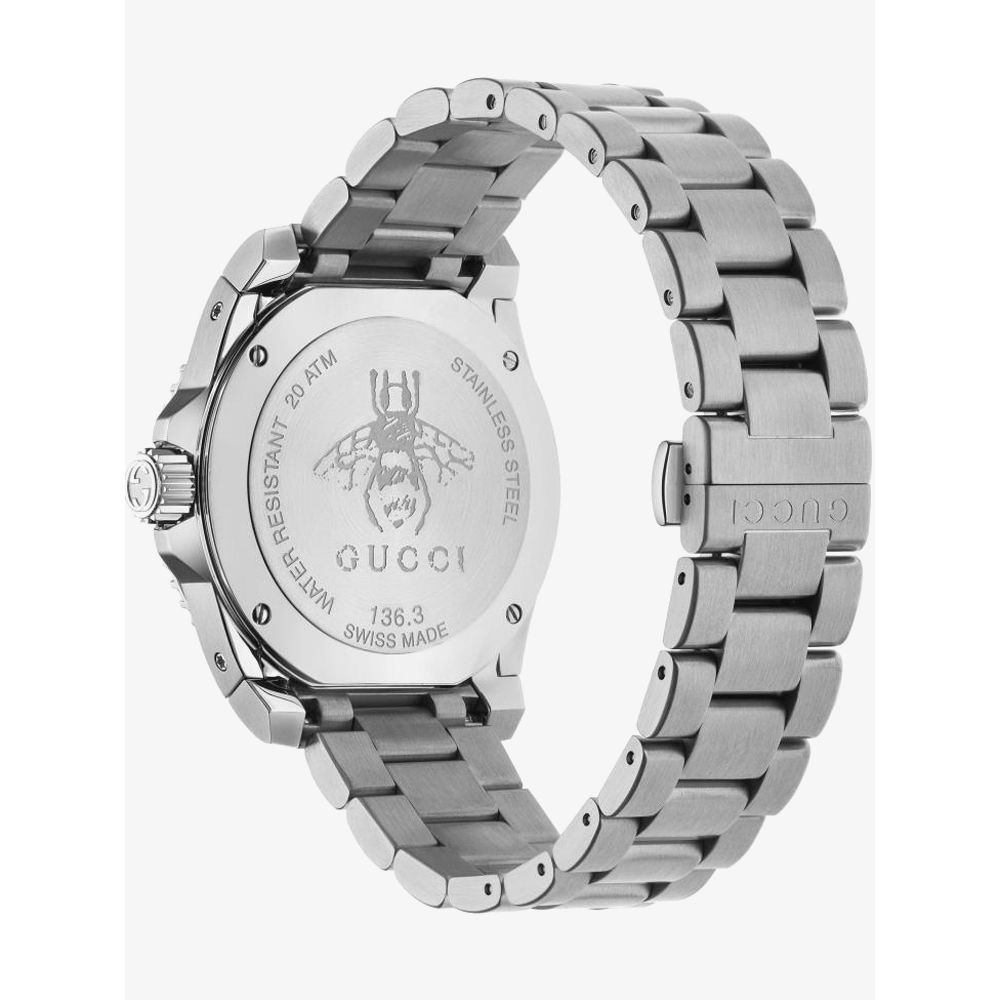 Gucci Dive Quartz White Dial Silver Steel Strap Watch For Men - YA136336 Buy Now By Gucci