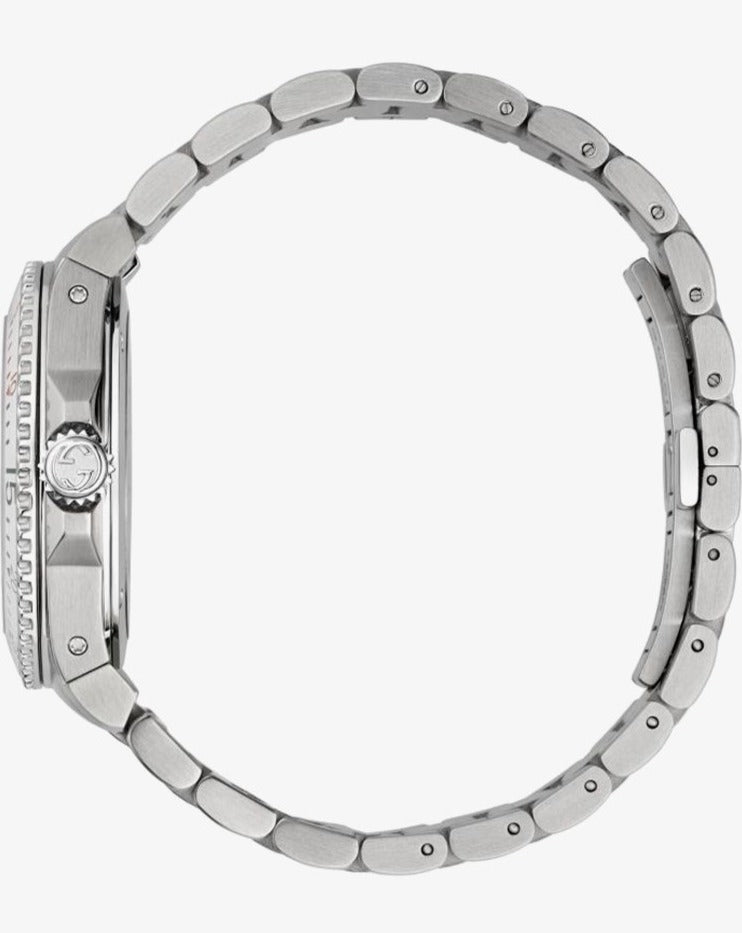 Gucci Dive Quartz White Dial Silver Steel Strap Watch For Men - YA136336 Buy Now By Gucci