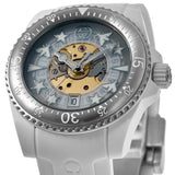 Gucci Dive Automatic Transparent Dial White Rubber Strap Watch For Men - YA136343 Buy Now By Gucci