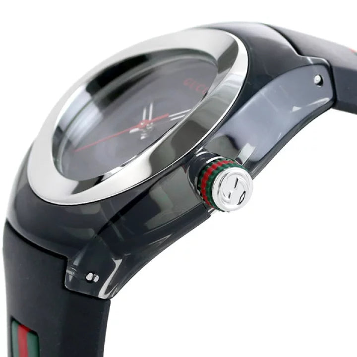Gucci Sync Quartz Black Dial Black Rubber Strap Watch For Men - YA137301 Buy Now By Gucci