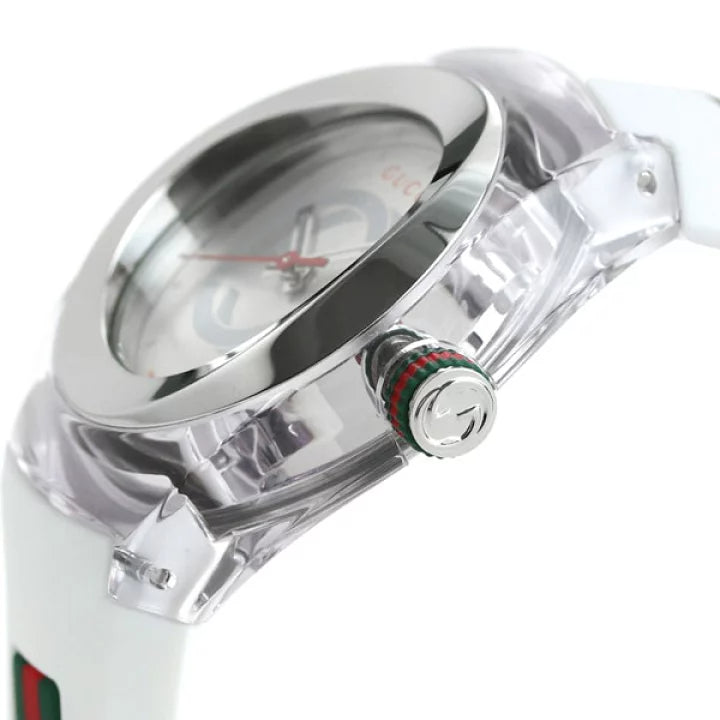 Gucci Sync Quartz White Dial White Rubber Strap Unisex Watch - YA137302 Buy Now By Gucci