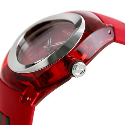 Gucci Sync Quartz Red Dial Red Rubber Strap Watch For Women - YA137303 Buy Now By Gucci