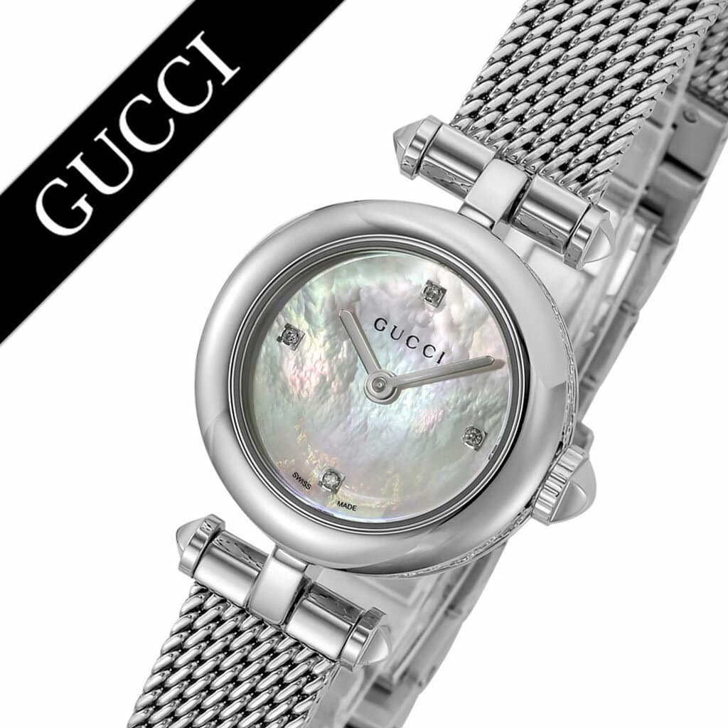 Gucci Diamantissima Diamonds Mother of Pearl Dial Silver Mesh Bracelet Watch for Women - YA141512 Buy Now By Gucci