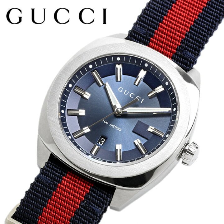Gucci GG2570 Quartz Blue Dial Blue & Red Nylon Strap Watch For Men - YA142304 Buy Now By Gucci