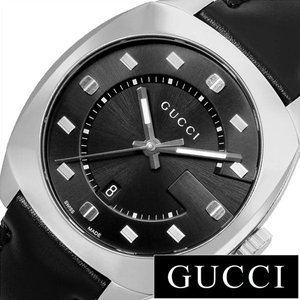 Gucci GG2570 Quartz Black Dial Black Leather Strap Watch For Men - YA142307 Buy Now By Gucci