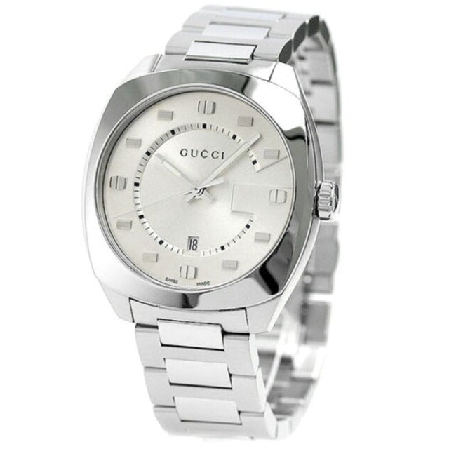 Gucci GG2570 Silver Dial Silver Steel Strap Watch For Men - YA142308 Buy Now By Gucci