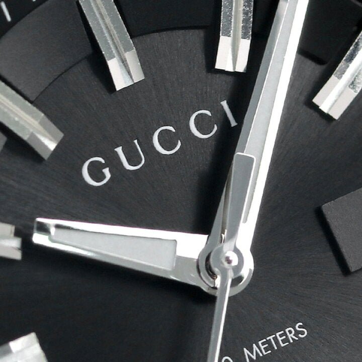 Gucci GG2570 Quartz Black Dial Silver Steel Strap Watch For Men - YA142401 Buy Now By Gucci