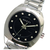Gucci GG2570 Diamonds Black Dial Silver Steel Strap Watch For Women - YA142503 Buy Now By Gucci