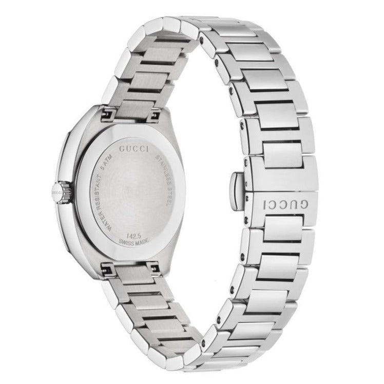 Gucci GG2570 Diamonds Black Dial Silver Steel Strap Watch For Women - YA142503 Buy Now By Gucci