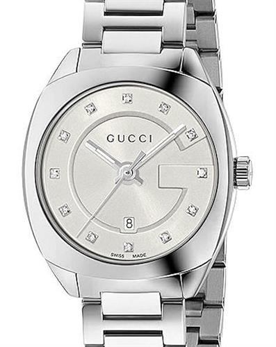 Gucci G Frame Quartz Diamonds Silver Dial Silver Steel Strap Watch For Women - YA142504 Buy Now By Gucci