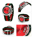 Gucci Grip Quartz Chronograph Red Dial Two Tone NATO Strap Watch for Men - YA157304 Buy Now By Gucci