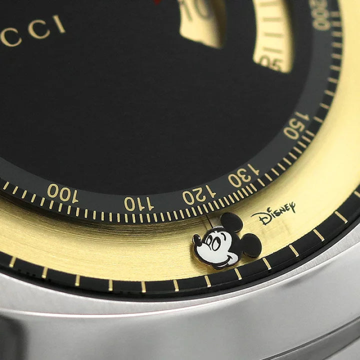 Gucci Grip Chronograph Disney Black Dial Silver Steel Strap Watch For Men - YA157307 Buy Now By Gucci