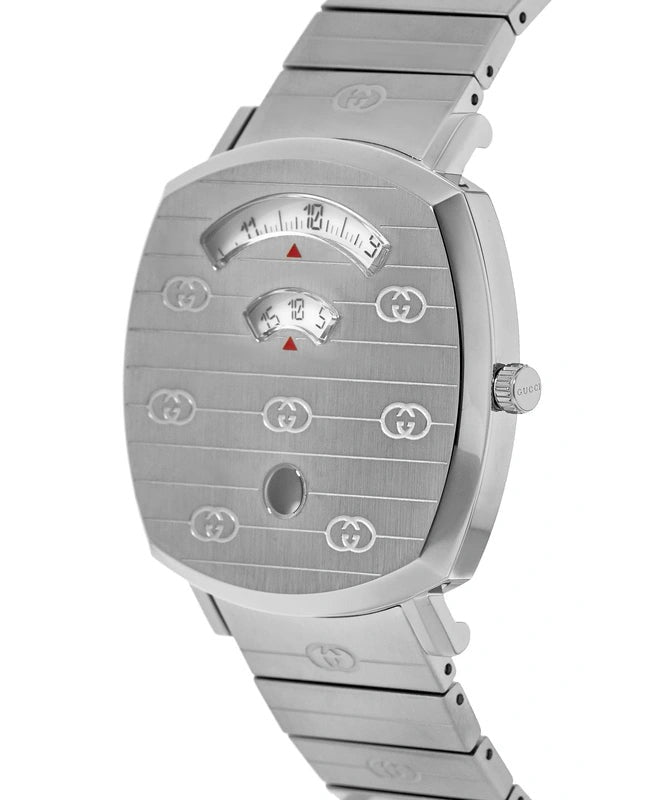 Gucci Grip Quartz Silver Dial Silver Steel Strap Watch For Men - YA157501 Buy Now By Gucci
