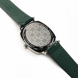Gucci Grip Quartz Silver Dial Green Leather Strap Unisex Watch - YA157406 Buy Now By Gucci