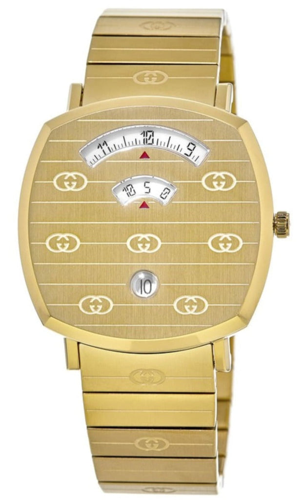 Gucci Grip Quartz Yellow Gold Dial Gold Steel Strap Unisex Watch - YA157409 Buy Now By Gucci