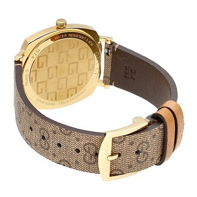 Gucci Grip Disney Mickey Mouse Gold Dial Brown Leather Strap Watch For Women - YA157420 Buy Now By Gucci