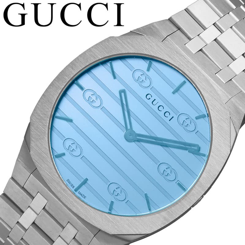 Gucci 25H Quartz Blue Dial Silver Steel Strap Unisex Watch - YA163408 Buy Now By Gucci