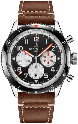 Breitling Super Avi B04 Chronograph GMT 46 Mosquito Black Dial Brown Leather Strap Watch for Men - YB04451A1B1X1 Buy Now By Breitling