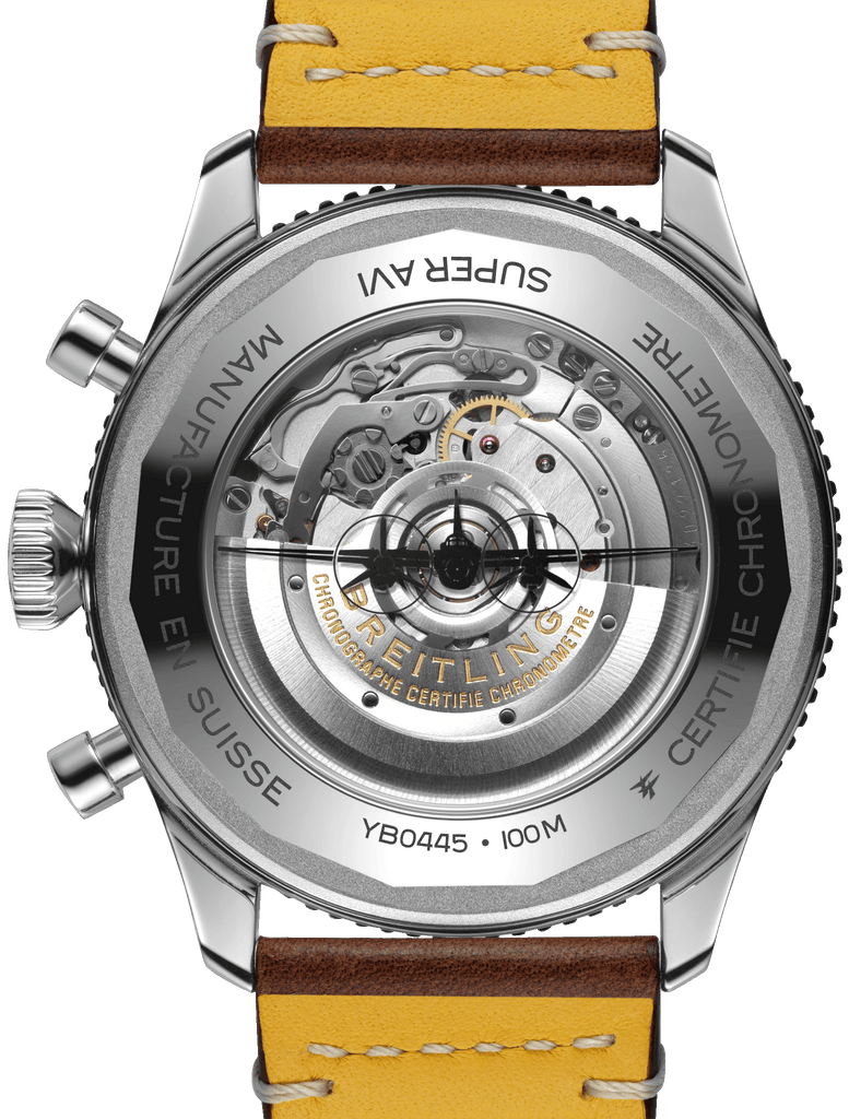 Breitling Super Avi B04 Chronograph GMT 46 Mosquito Black Dial Brown Leather Strap Watch for Men - YB04451A1B1X1 Buy Now By Breitling