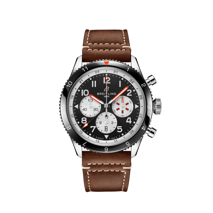 Breitling Super Avi B04 Chronograph GMT 46 Mosquito Black Dial Brown Leather Strap Watch for Men - YB04451A1B1X1 Buy Now By Breitling