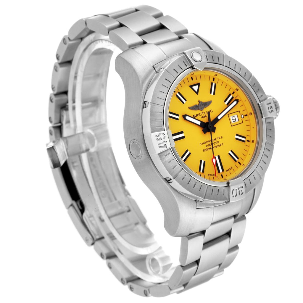 Breitling Avenger Automatic 45mm Seawolf Yellow Dial Silver Steel Strap Strap Watch for Men - A17319101/1A1 Buy Now By Breitling