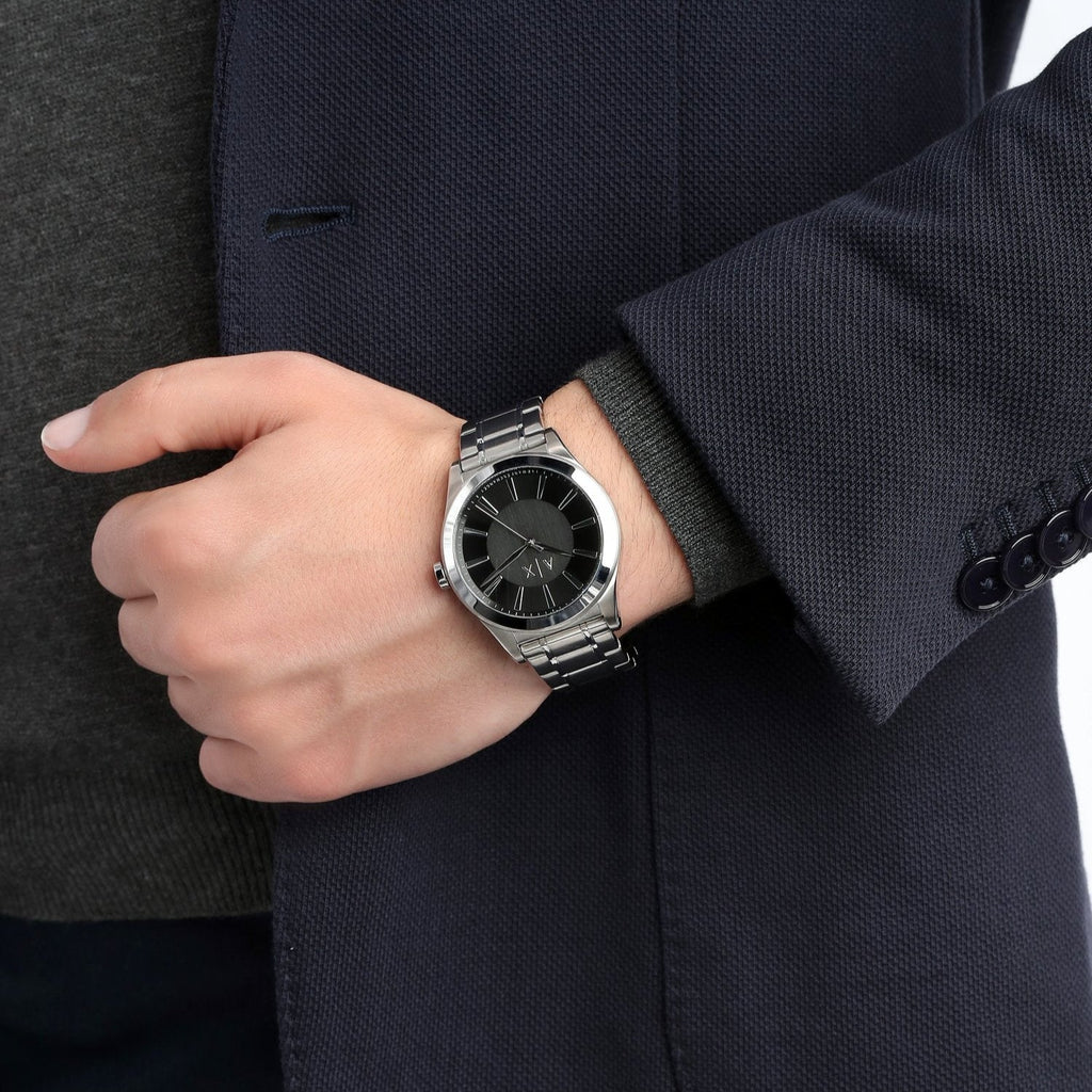 Armani Exchange Nico Analog Black Dial Silver Steel Strap Watch For Men - AX2320 Buy Now By Armani Exchange